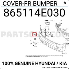 TŞT Kia Bongo Ön Tampon 2004-2008 (Oem No:  865114E030)