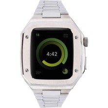 TeknoKapsül Watch 44MM Metal Petek Kasalı Kordon - Gümüş