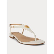 Lauren Ralph Lauren Beyaz Kadın Deri Sandalet 802982881004