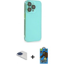 Marsilyan™- iPhone 13 Pro Max Kılıf Siluet Minimal Özel Seri - Siyah 18D Cam Ekran Koruyucu + Pers Alüminyum Kamera Lens - Lt