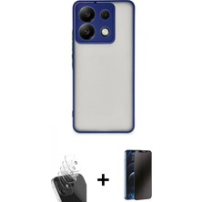 Marsilyan™- Redmi Note 13 Pro 5g Kılıf Ahenk Çizgi Serisi - Siyah 3D Antistatik Hayalet Cam Ekran Koruyucu + Kamera Lens Koruma Cam - Sf