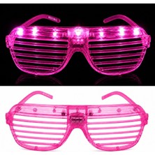 Senson LED Işıklı Panjur Parti Gözlüğü Pembe Renk Shutter Gözlük