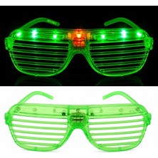 Senson LED Işıklı Panjur Parti Gözlüğü Yeşil Renk Shutter Gözlük