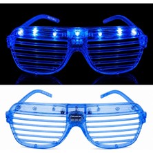 Senson LED Işıklı Panjur Parti Gözlüğü Mavi Renk Shutter Gözlük
