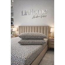 Lin Home Handan Polat Leopar 2'li Yastık Kılıfı+3 Tarafı Fermuarlı Yatak Kılıfı, %100 Pamuk Üst Yüzey, Özel Ölçü Için Mesaj Atın Lütfen !!!