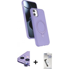 Marsilyan™- iPhone 11 Kılıf Iz Işık Koleksiyonu - Şeffaf Uv Polymer Nano Ekran Koruyucu + Raze Metal Kamera Lens - Mr
