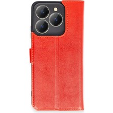 Durukar®  Realme C63 Kılıf Trend S Plus Kapaklı Kılıf - Kırmızı
