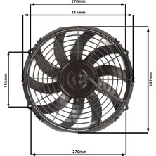 Star Motor Company 11 Inç 80 Wat 24 Volt Emici Fan