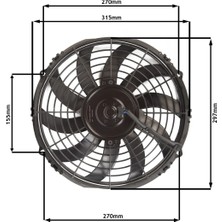 Star Motor Company 11 Inç 80 Wat 24 Volt Üfleyici Fan