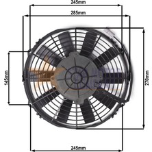 Star Motor Company 10 Inç 120 Wat 24 Volt Üfleyici Axiel Fan