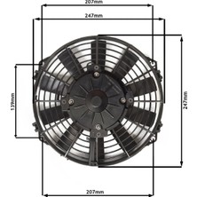 Star Motor Company 9 Inç 170 Wat 12 Volt Emici Axiel Fan