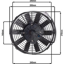 Star Motor Company 10 Inç 170 Wat 24 Volt Emici Axiel Fan