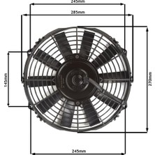 Star Motor Company 10 Inç 80 Wat 12 Volt Emici Axıel Fan