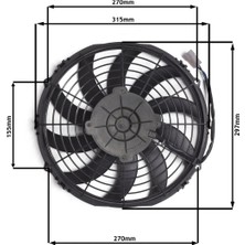 Star Motor Company 11 Inç 170 Wat 12 Volt Üfleyici Axiel Fan