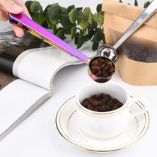 Ozcmax Mandallı Kahve Ölçü Kaşığıı Renkli Çok Fonksiyonlu Paslanmaz Çelik Kaşık
