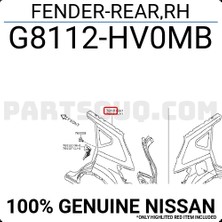 TŞT Nissan Qashqai- J11- 2014-2021  Arka Çamurluk Sağ (Oem NO:G8112HV0MB)