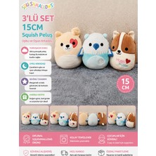 Squishmallows Original 3'lü Set Cooper, Corgi, Duane 15CM Maskot Peluş Oyuncak