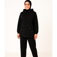 Tomris Butik Oversize Kapüşonlu Sweatshirt ve Jogger Eşofman Altı Ikili Takımı