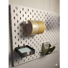 DU&ER 🧱 Skadıs Uyumlu 3’lü Ofis Organizer Set – Delgeç Askısı + Bantlık + Notluk