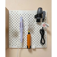 DU&ER 🧱 Skadıs Uyumlu 3’lü Organizer Set – Şişe Tutucu + Fön Makinesi Askısı + Saç Maşası Tutucu