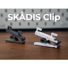 DU&ER Skadis Uyumlu Güçlü Tutucu Klips – Pegboard Aksesuarı