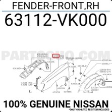 TŞT Nissan Pıckup D22 Ön Çamurluk Sinyal Delikli Sağ 2002-2004 (Oem No:  63112VK000)