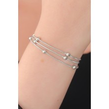 Vice Avm 316L Çelik Gümüş Renk Minimal Top Figür Kadın Bileklik - TJ-BB5142 TG-1395 339051