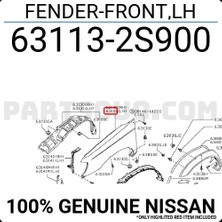 TŞT Nissan Pıckup D22 Ön Çamurluk Sol 1997-2001 (Oem No:  631132S900)