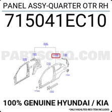 TŞT Hyundai Accent Arka Çamurluk Sağ 2006-2012  (Oem No:  715041EC10)