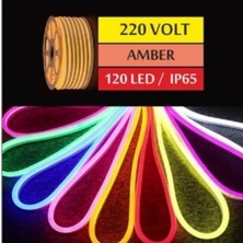 Erbay 50 Metre 8X16MM 220 Volt Hazır Fişli Neon LED Amber