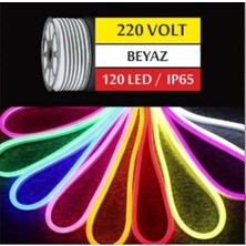 Erbay 50 Metre 8X16MM 220 Volt Hazır Fişli Neon LED Beyaz