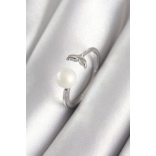 Vice Avm Pirinç Gümüş Renk Top Inci Figür Balık Kuyruğu Model Kadın Yüzük - TJ-BYK3075 TG-1395 339430
