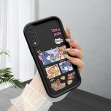 Ucuc Samsung Galaxy A50/A50S/A30S Uyumlu Siyah Silikon Şık Baskı Kılıf Darbeye Dayanıklı Kamera Korumalı