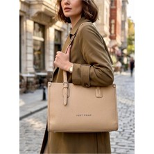Just Polo Yumuşak Deri Büyük Boy Fermuarlı Lüks Tasarım El Çantası Shopper