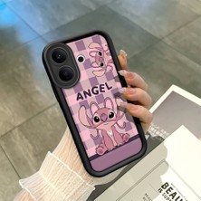 Ucuc Vivo V60 Lite 4g/5g Uyumlu Siyah Silikon Şık Baskı Kılıf Darbeye Dayanıklı Kamera Korumalı