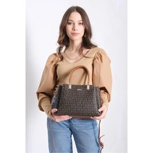 Just Polo Kadın Baskılı Ayarlanabilir Askılı Shopper El & Omuz Çantası Shoulder Bag