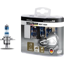 Wolfram Depomix Ampul 12V H4 60/55 P43T Night Vision 150 Fazla 20 Beyaz Işik