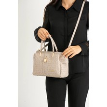 Just Polo Kadın Kilit ve Şerit Detaylı Orta Boy Omuz Çantası