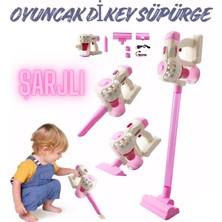 Magicway Şarjlı Sesli Vakumlu Çekme Özellikli Sarjlı Dikey Oyuncak Süpürge 3 Başlık Aksesuarlı Temizlik Seti