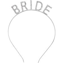 Vice Avm Gümüş Renk Bekarlığa Veda Kristal Taş Bride Tacı Ithal 16X10 cm TG-1395 339404