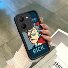 Ucuc Vivo Y27 5G/Y27S Uyumlu Siyah Silikon Şık Baskı Kılıf Darbeye Dayanıklı Kamera Korumalı