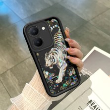 Ucuc Vivo Y27 5G/Y27S Uyumlu Siyah Silikon Şık Baskı Kılıf Darbeye Dayanıklı Kamera Korumalı