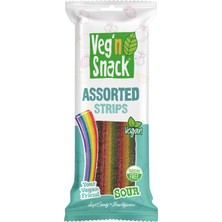 Veg'n Snack Assorted Sour Strips - Gökkuşağı Yumuşak Şeker Çubukları 170G