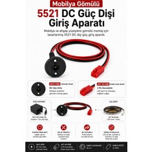 Melko Electronic Mobilya Gömülü 5521 Dc Güç Dişi Giriş Aparatı – 80 cm Jst Xh Çıkışlı Güç Bağlantı Kablosu