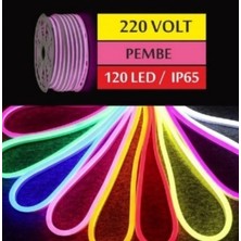 Erbay 50 Metre 8X16MM 220 Volt Hazır Fişli Neon LED Pembe