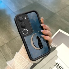 Ucuc Vivo Y29 5g Uyumlu Siyah Silikon Şık Baskı Kılıf Darbeye Dayanıklı Kamera Korumalı