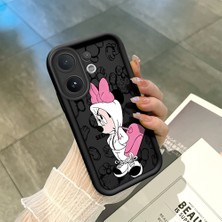 Ucuc Vivo V60 Uyumlu Siyah Silikon Şık Baskı Kılıf Darbeye Dayanıklı Kamera Korumalı