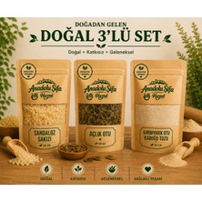 Anadolu Şifa Harput Sandaloz Sakızı, Açlık Otu & Karnıyarık Otu Kabuğu Tozu (Sandalos Resin, Senna Leaf & Psyllium Husk Powder) 100 gr X3 Doğal Ürün