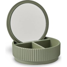Vivarel Lumi Kanallı Makyaj Aynası & Takı Kutusu - Olive Green