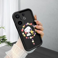 Ucuc Vivo X200 Fe Uyumlu Siyah Silikon Şık Baskı Kılıf Darbeye Dayanıklı Kamera Korumalı